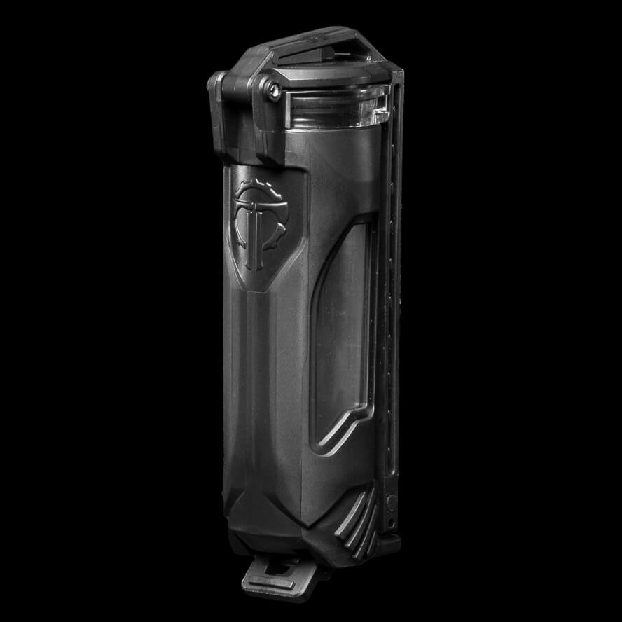 CellVault-21 battery storage designed for 21700 batteries and Streamlight SL-B50, in black