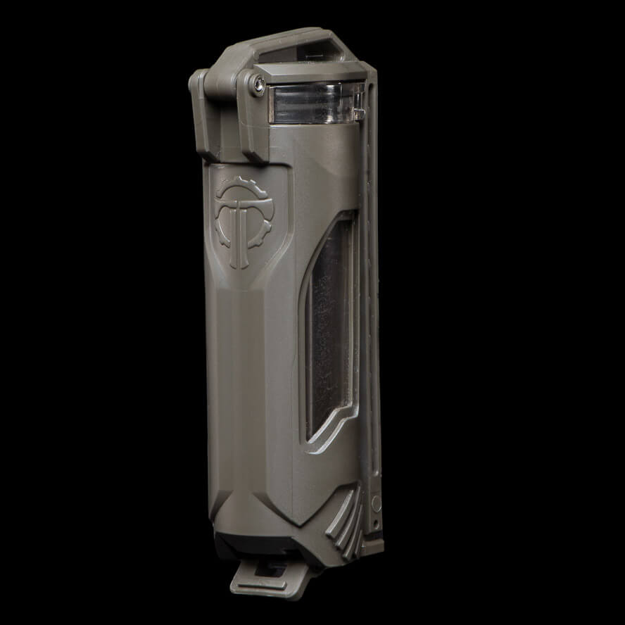 CellVault-21 battery storage case designed for 21700 batteries and Streamlight SL-B50, in Olive Drab