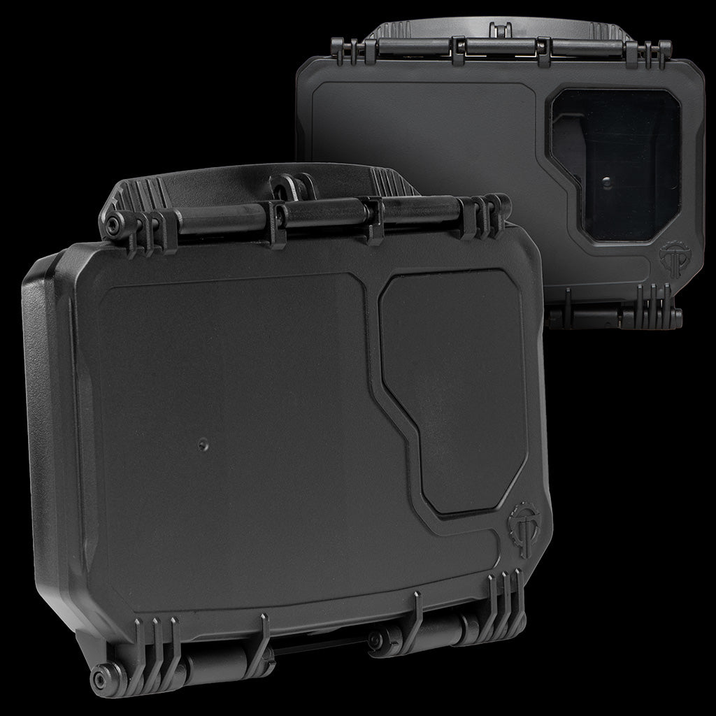 Black Large DarkVault 2.0 Critical Gear Case designed for smartphone protection, featuring a durable, rugged exterior.