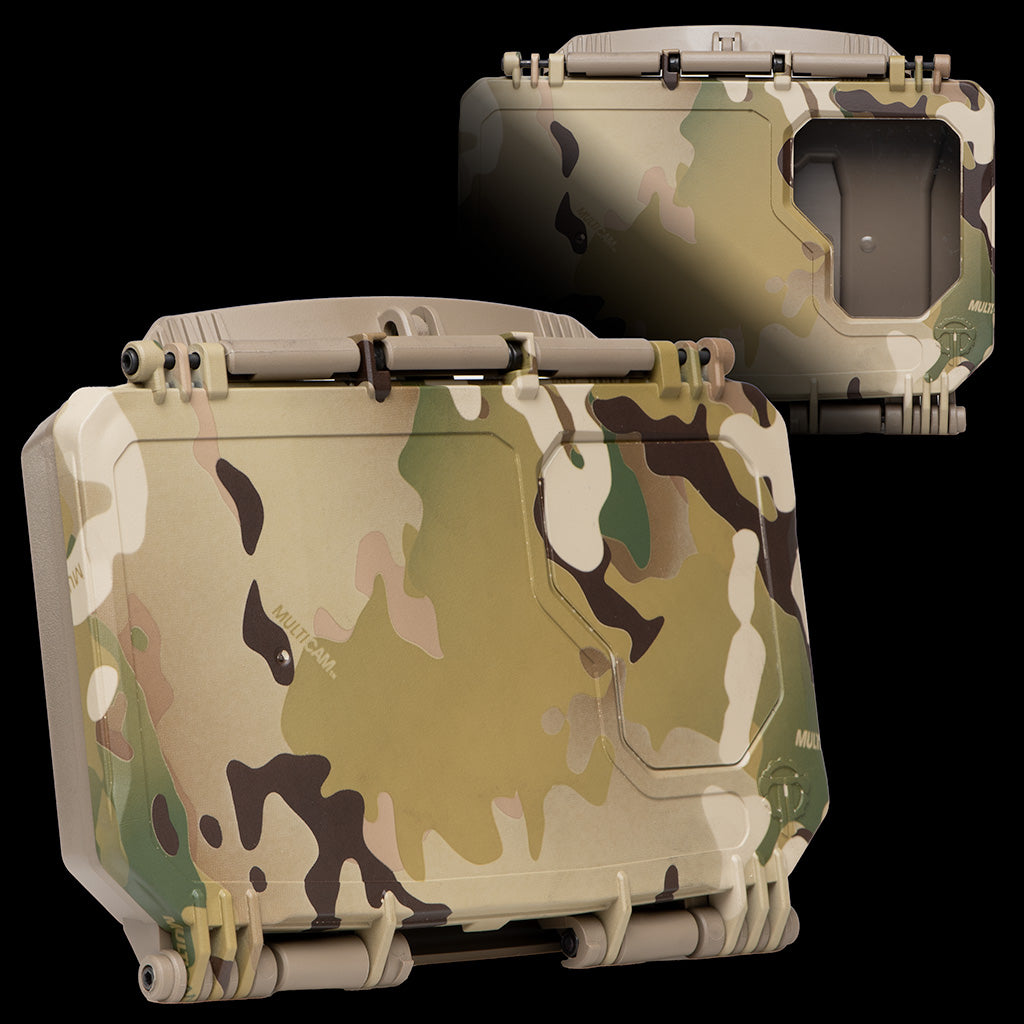 DarkVault 2.0 Critical Gear Case in MultiCam camouflage, designed for smartphone protection, size large.