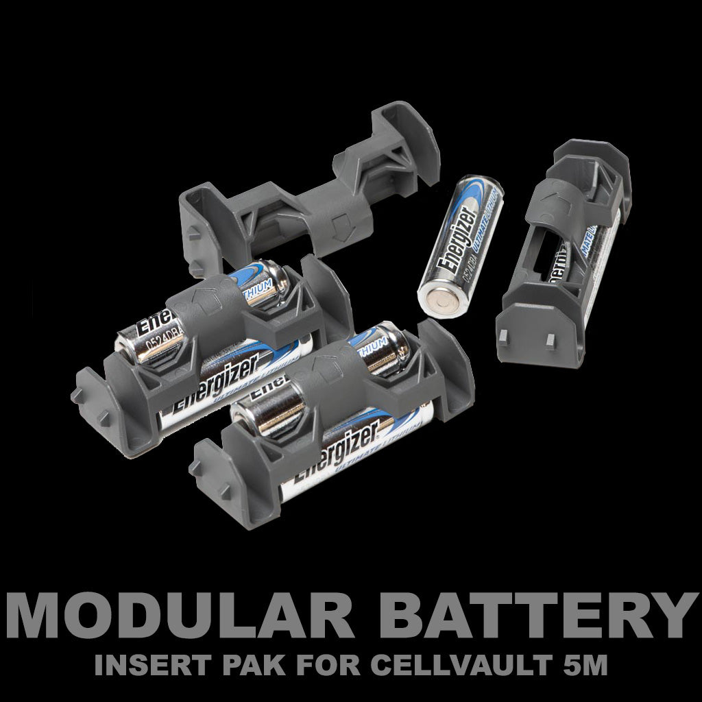 Thyrm CellVault-5M 用モジュラーインサートパックセット Modular Battery Insert Pak | For AA, AAA, 18350, 18650, CR123