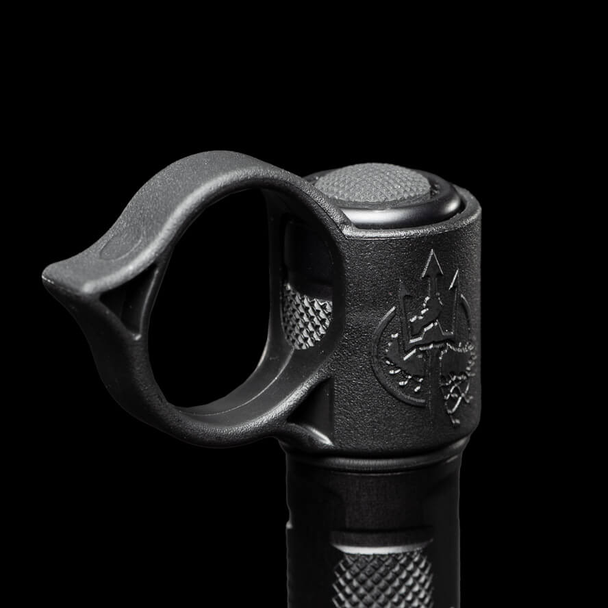 Close-up of the SwitchBack S SureFire EDC Flashlight Ring, with Costa Ludus logo