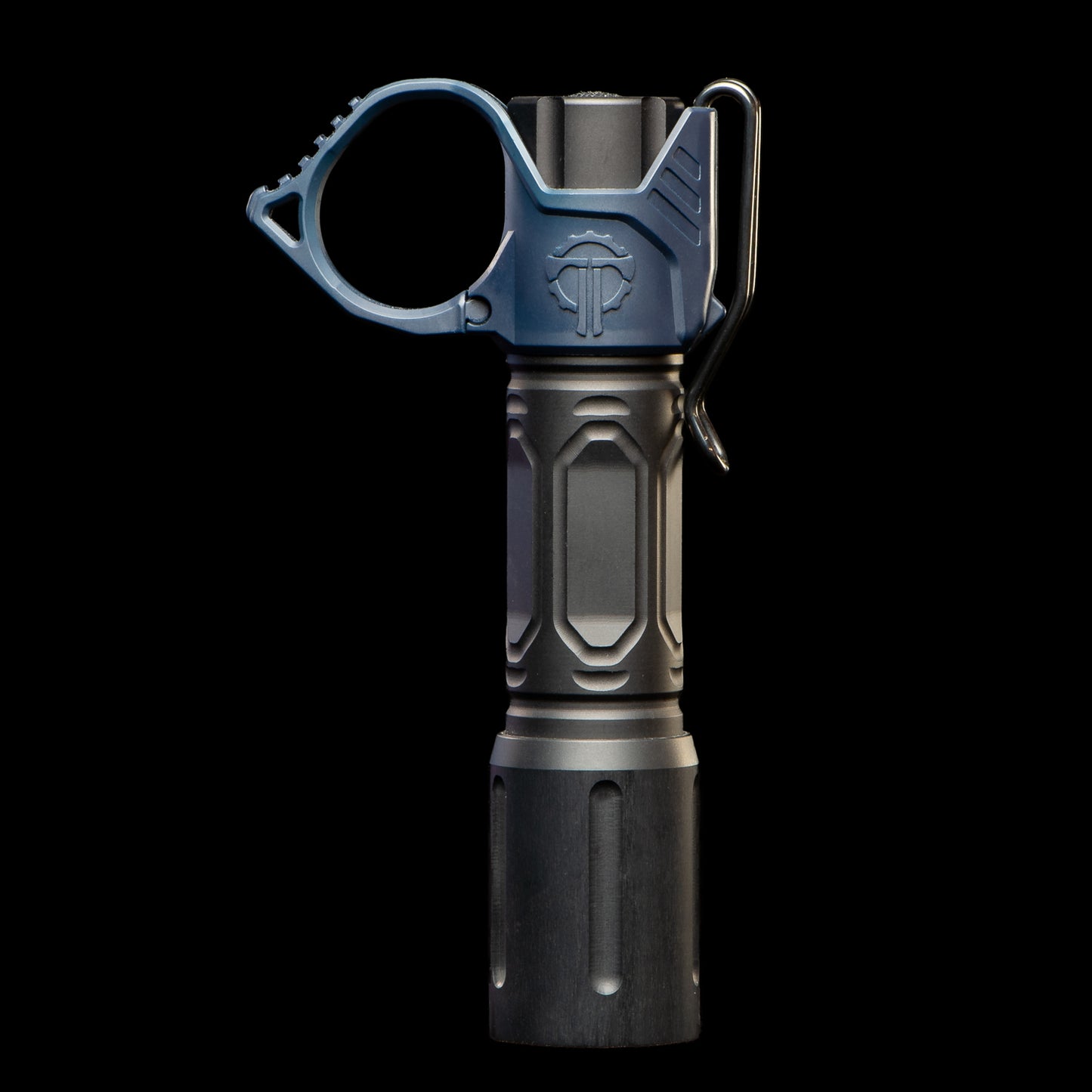 Thyrm SwitchBack 3.0 Deep Carry Flashlight Ring with Pocket Clip designed for tactical and wilderness use, featuring durable construction.