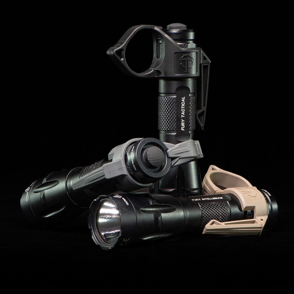 SwitchBack DF in three colors on three Surefire lights