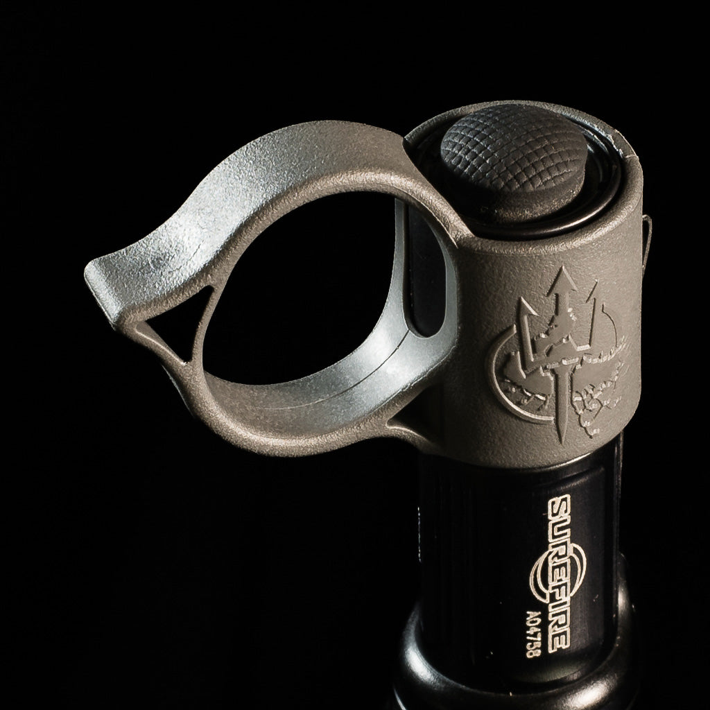 SwitchBack S SureFire EDC flashlight ring designed for enhanced grip and quick access in tactical situations.