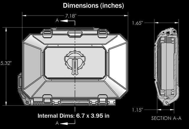 Thyrm DarkVault diagram with dimensions