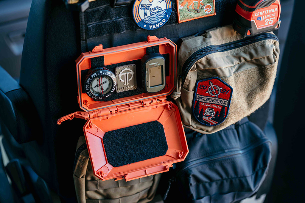 Orange Thyrm Darkvault with inner velcro and compass and GPS