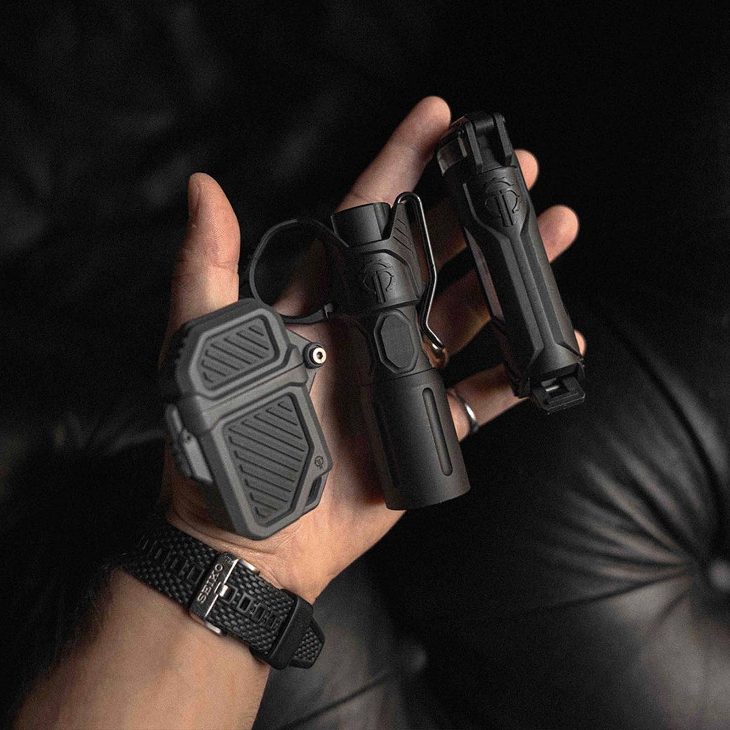 Everyday Carry: Thyrm PyroVault 2.0 Lighter Armor, SwitchBack 3.0 Deep Carry on a light, and CellVault-18 Battery Storage