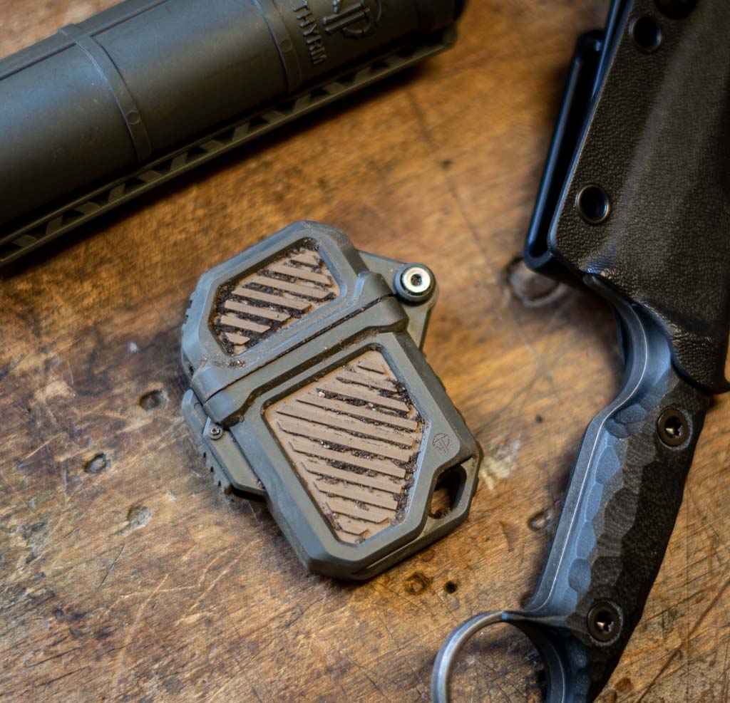 Dirty Thyrm PyroVault emphasizing sure-grip surfaces on the Lighter Armor