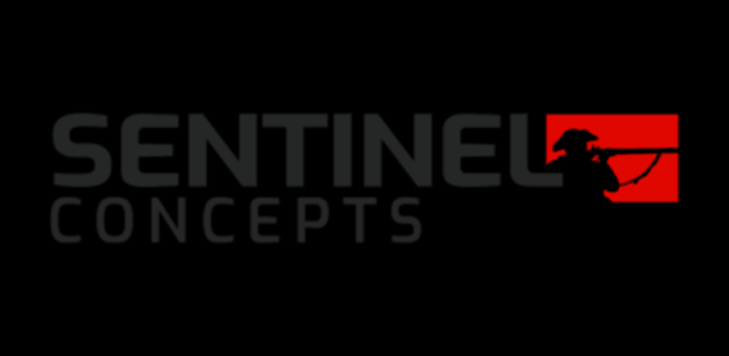Logo of Sentinel Concepts with a silhouette of a soldier on a black background.