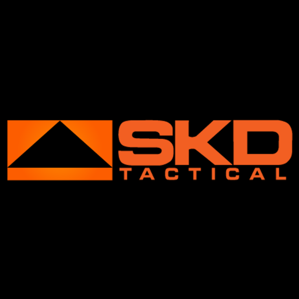 SKD Tactical logo with orange and black design