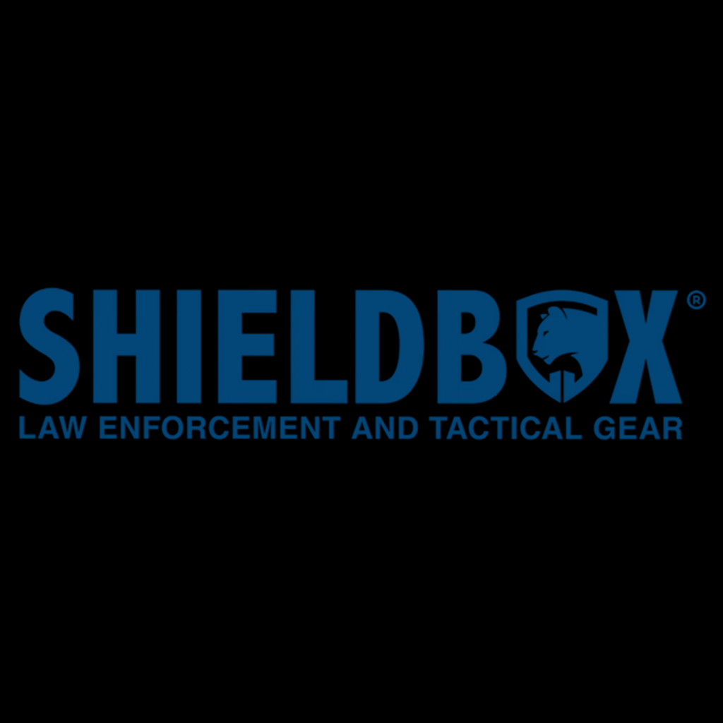 ShieldBox logo with a lion's head and "LAW ENFORCEMENT AND TACTICAL GEAR" underneath