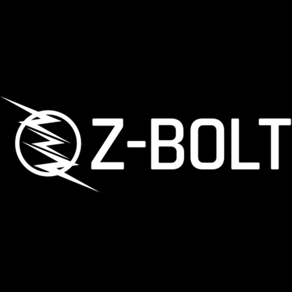 Black Z-Bolt logo with a lightning bolt, featuring bold white text on a black background.