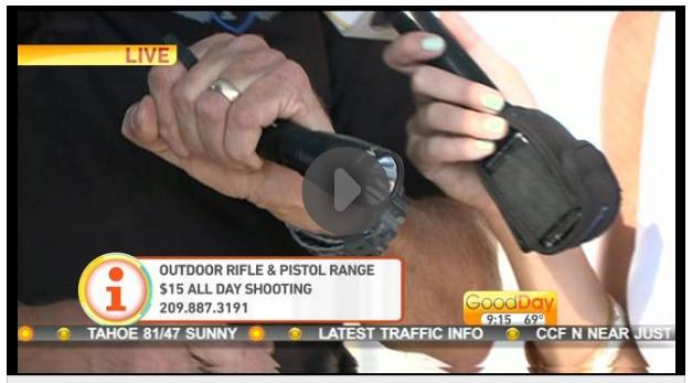Screen capture of video showing use of SwitchBack at outdoor range in California/Nevada area