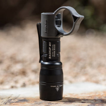 Urban Grey SwitchBack Backup Flashlight Ring mounted on a Backup MV