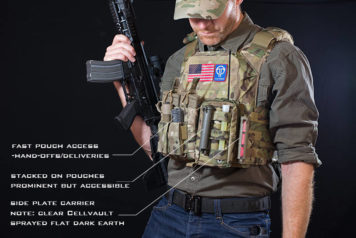 Plate Carrier with CellVaults and SwitchBack mounted in the front, with access details