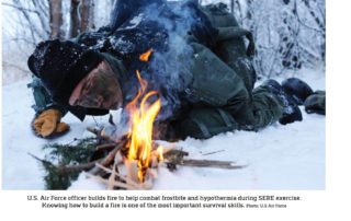 SwatMag.com image from their PyroVault Article showing a man starting a fire in the snow