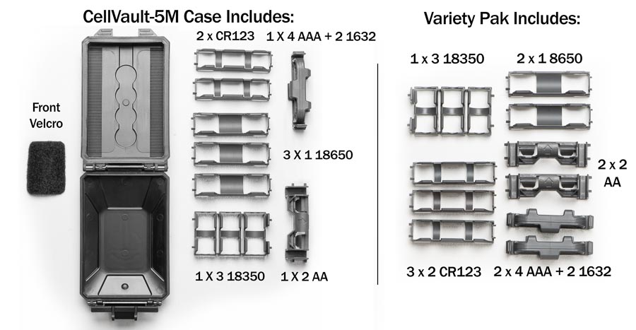 CellVault-5M Insert Contents and Variety Insert Pak Contents