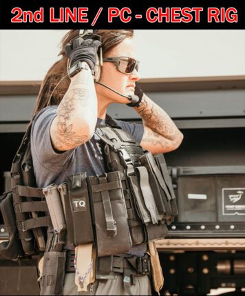 Operator with a CellVault-XL mounted to her chest rig