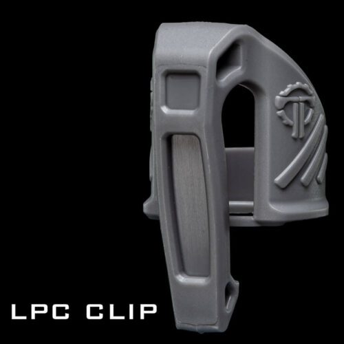 Low Profile Carry Clip (LPC Clip) image showing Thyrm logo and grip-friendly surfaces