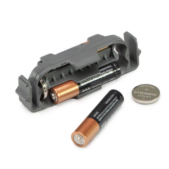 AAA and CR1632 modular insert with loose and mounted batteries