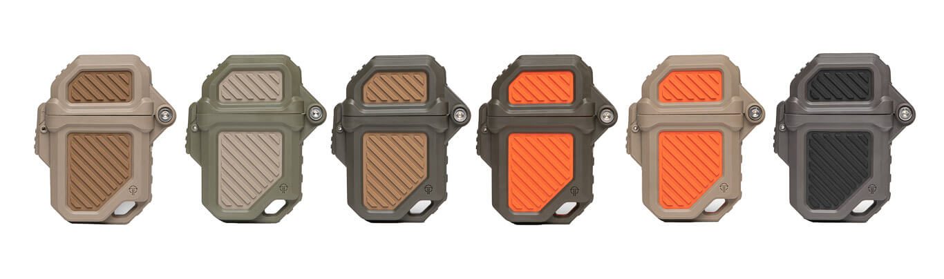 Six color combinations of PyroVault 2.0 Lighter Armor