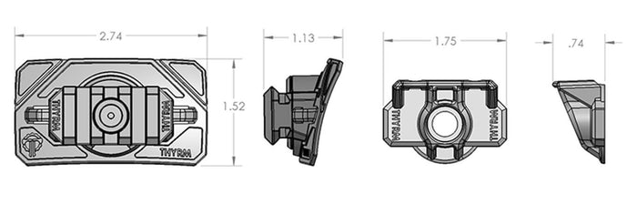 Diagram showing dimensions of the VariArc-VS components