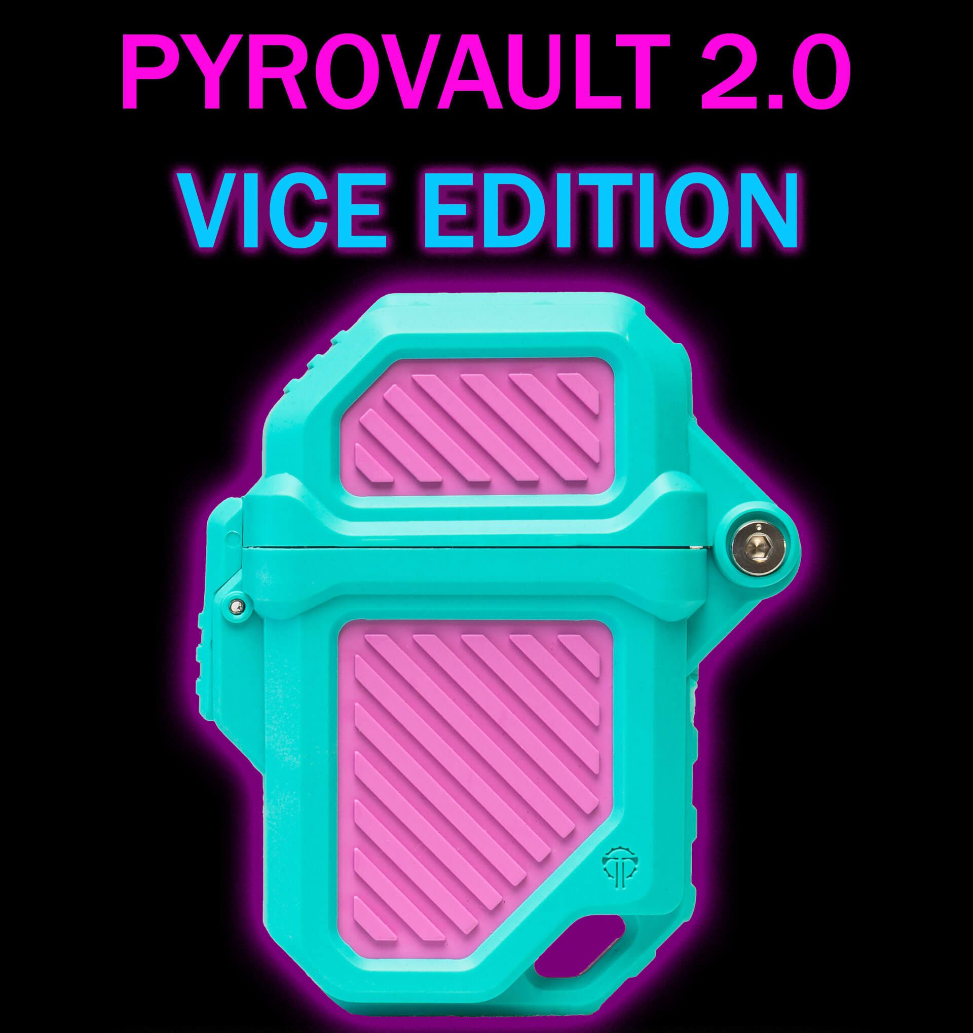 PyroVault 2.0 Lighter Armor Vice Edition in cyan and magenta