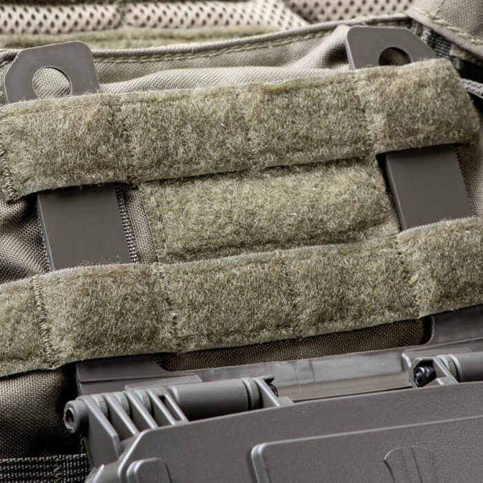 Mounting brackets of a DarkVault 2.0 Critical Gear Case, through PALS/MOLLE