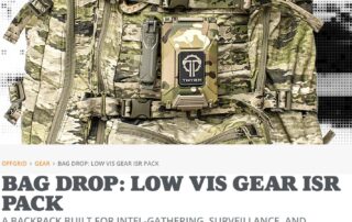 Opening image and title to Off Grid article: Low Vis Gear ISR Pack