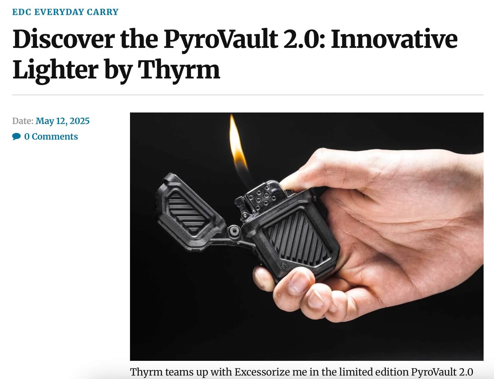 AttackCopter Blog's screen capture about article on PyroVault 2.0 Blackout launch