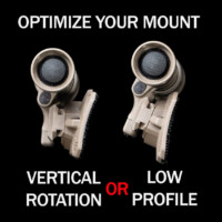 Thyrm VariArc-VS Helmet Mount in two configurations: Vertical Rotation or Low Profile