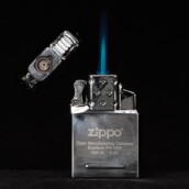 Top and side views of the Single Flame Butane Insert by Zippo