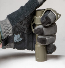 SwitchBack 3.0 Duty Flashlight Ring in Sheriff's Green with gloves